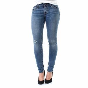 Levi's Blue Star Gaze 711 Skinny Jeans Distressed